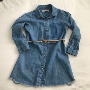 Zara girls button down denim top